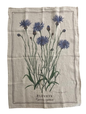 Linen tea towels "Bleuets"